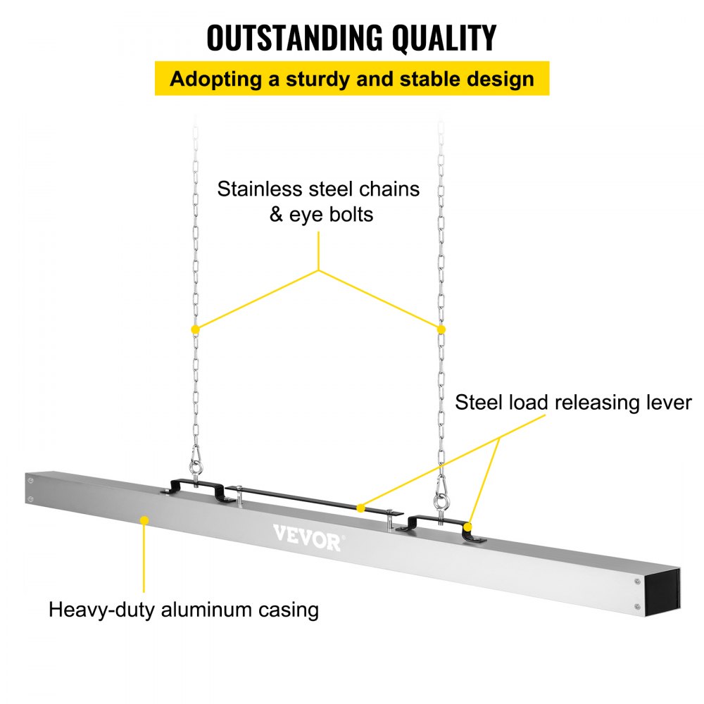 VEVOR Hanging Magnetic Sweeper 84inch Magnet Fork Sweeper 99LBS Magnetic Sweeper Aluminium Surface Industrial Magnets Steel Material Hunting Accessories for Picking Up Nails, Bolts, Iron Chips