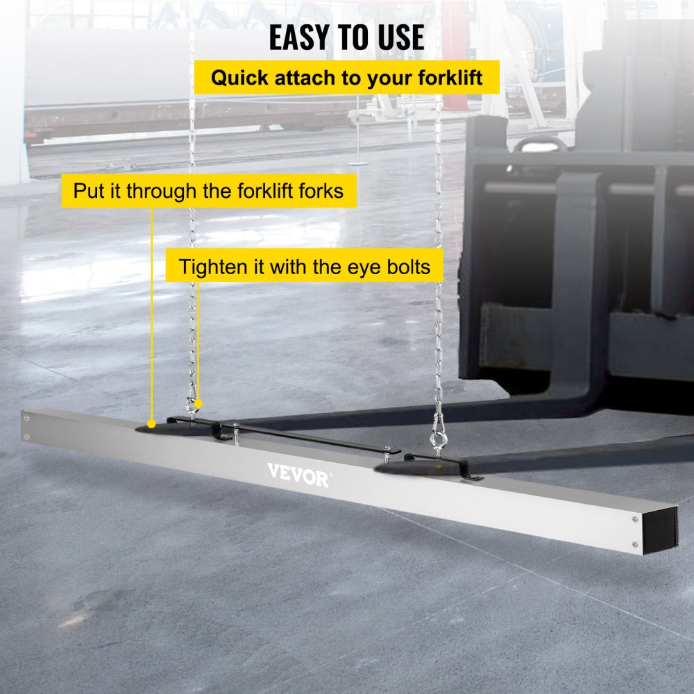 VEVOR Hanging Magnetic Sweeper 84inch Magnet Fork Sweeper 99LBS Magnetic Sweeper Aluminium Surface Industrial Magnets Steel Material Hunting Accessories for Picking Up Nails, Bolts, Iron Chips