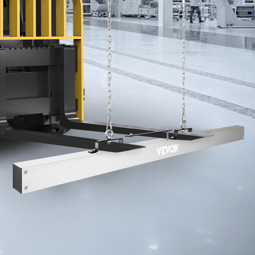 VEVOR Hanging Magnetic Sweeper 84inch Magnet Fork Sweeper 99LBS Magnetic Sweeper Aluminium Surface Industrial Magnets Steel Material Hunting Accessories for Picking Up Nails, Bolts, Iron Chips