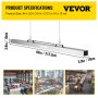 VEVOR Hanging Magnetic Sweeper 84inch Magnet Fork Sweeper 99LBS Magnetic Sweeper Aluminium Surface Industrial Magnets Steel Material Hunting Accessories for Picking Up Nails, Bolts, Iron Chips