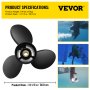 VEVOR Outboard Propeller, Replace for OEM 3817468, 3-Blade 14 1/2" x 19" Pitch Aluminium Boat Propeller, Compatible with Volvo Penta SX Drive All Models, w/ 19 Tooth Splines, RH