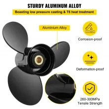VEVOR Outboard Propeller, Replace for OEM 3817468, 3-Blade 14.5\" x 19\" Pitch Aluminium Boat Propeller, Compatible with Volvo Penta SX Drive All Models, with 19 Tooth Splines, RH