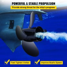 VEVOR Outboard Propeller, Replace for OEM 48-8M0084494, 4-Blade 14 1/2 x 17 Boat Propeller, Compatible with 135-300HP 2-Stroke & 4-Stroke Outboards, Alpha&Bravo I Stern-Drives, RH