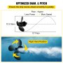 VEVOR Outboard Propeller, Replace for OEM 48-8M8026630, 4-Blade 10.3" x 13" Aluminum Boat Propeller, Compatible w/Mercury Mariner 25HP Bigfoot/Command Thrust 60Hp Outboard, 13 Tooth Splines, RH