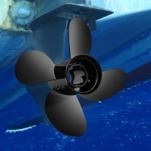 VEVOR Outboard Propeller, Replace for OEM 48-8M8026630, 4-Blade 10.3\" x 13\" Aluminum Boat Propeller, Compatible with Mercury Mariner 25HP Bigfoot/Command Thrust 60Hp Outboard, 13 Tooth Splines, RH