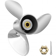 VEVOR Outboard Propeller, 3-Blade 14.5" x 21" Boat Propeller, Replace for OEM 3860709, Compatible with SX Sterndrives Outboard Volvo Penta Engine, Right-handed Steel Propeller Steel & 19 Spline Teeth