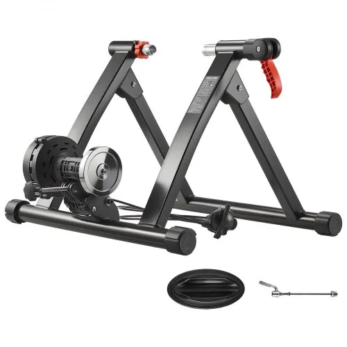 VEVOR Bike Trainer Foldable Magnetic Stand For 26-29 & 700c Wheels With 6 Resistance Levels Quick Release Skewer & Front Wheel Riser VEVOR Bike Trainer Foldable Magnetic Stand For 26-29 & 700c Wheels With 6 Resistance Levels Quick Release Skewer & Front Wheel Riser