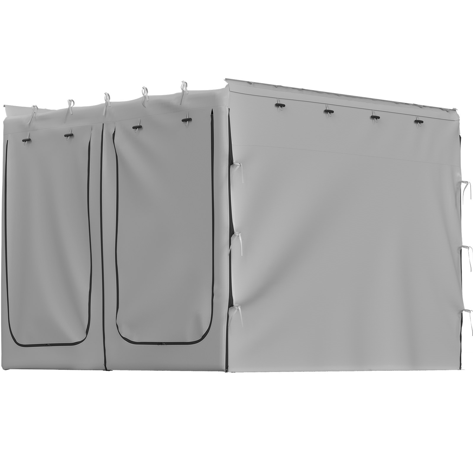 VEVOR Accesorio para toldo, apto para 6.5' x 8.2', 300D Oxford refugio pared lateral con piso de PVC, refugio extensible resistente para toldo de coche, SUV, tienda de campaña, furgoneta, equipo terrestre, gris, solo habitación