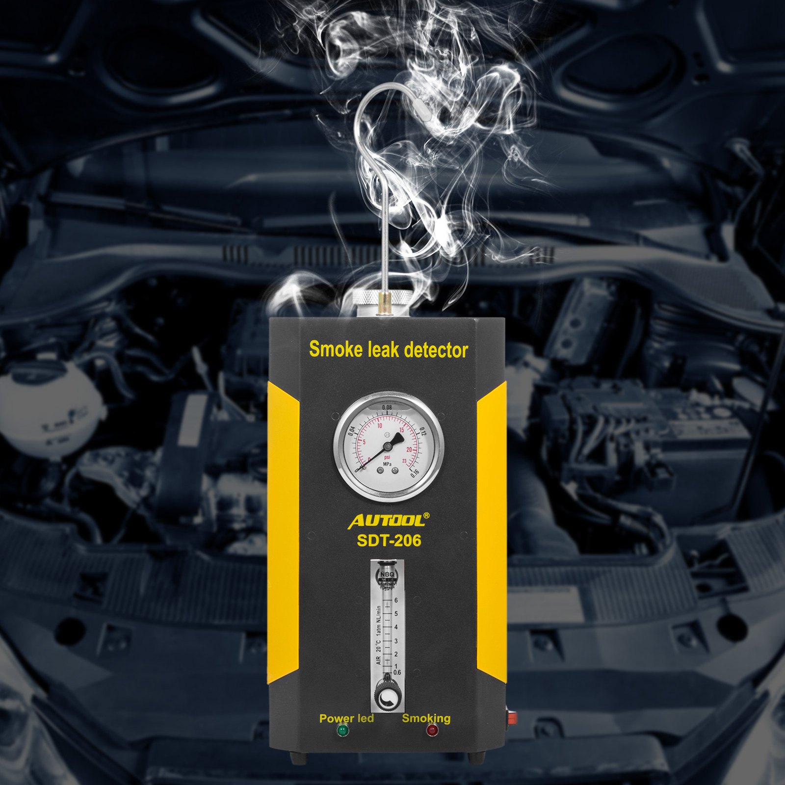 SDT-206 Smoke Leakage Leak Diagnostic Detector Air Intake 12V DC Fuel Pipe