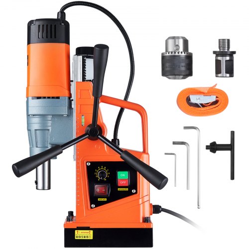 VEVOR Magnetic Drill, 1550W 2" Boring Diameter, 2922lbf/13000N Portable Electric Mag Drill Press with Variable Speed, 500 RPM Drilling Machine for any Surface Home Improvement Industry Railway