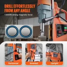 VEVOR Magnetic Drill, 1550W 2" Boring Diameter, 2922lbf/13000N 500 RPM Portable Electric Mag Drill Press with Variable Speed, Drilling Machine for any Surface Home Improvement Industry Railway