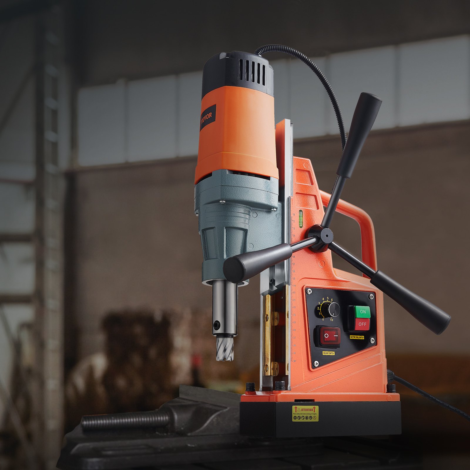 VEVOR Magnetic Drill, 1550W 2" Boring Diameter, 2922lbf/13000N 500 RPM Portable Electric Mag Drill Press with Variable Speed, Drilling Machine for any Surface Home Improvement Industry Railway