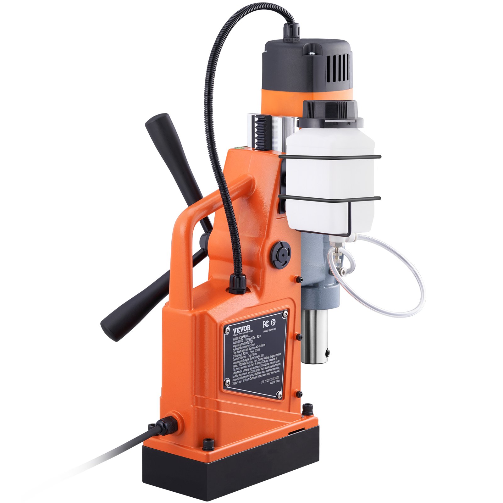 VEVOR Magnetic Drill, 1550W 2" Boring Diameter, 2922lbf/13000N 500 RPM Portable Electric Mag Drill Press with Variable Speed, Drilling Machine for any Surface Home Improvement Industry Railway