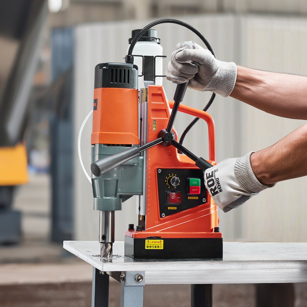 VEVOR Magnetic Drill, 1550W Motor 2 in Boring Diameter, 2922 lbf Portable Electric Mag Drill Press, 0-500 RPM Variable Speed, Drilling Machine for Metal Surface, Industrial and Home Improvement