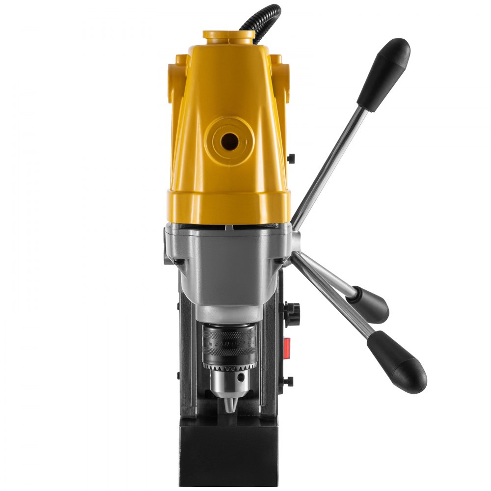 Taladro magnético VEVOR de 750 W con base magnética, diámetro máximo de perforación de 1,27 cm, base de taladro magnético de 890 kg, profundidad máxima de perforación de 9,9 cm, taladro de columna magnético de 110 V, taladro de columna portátil de 550 RPM.