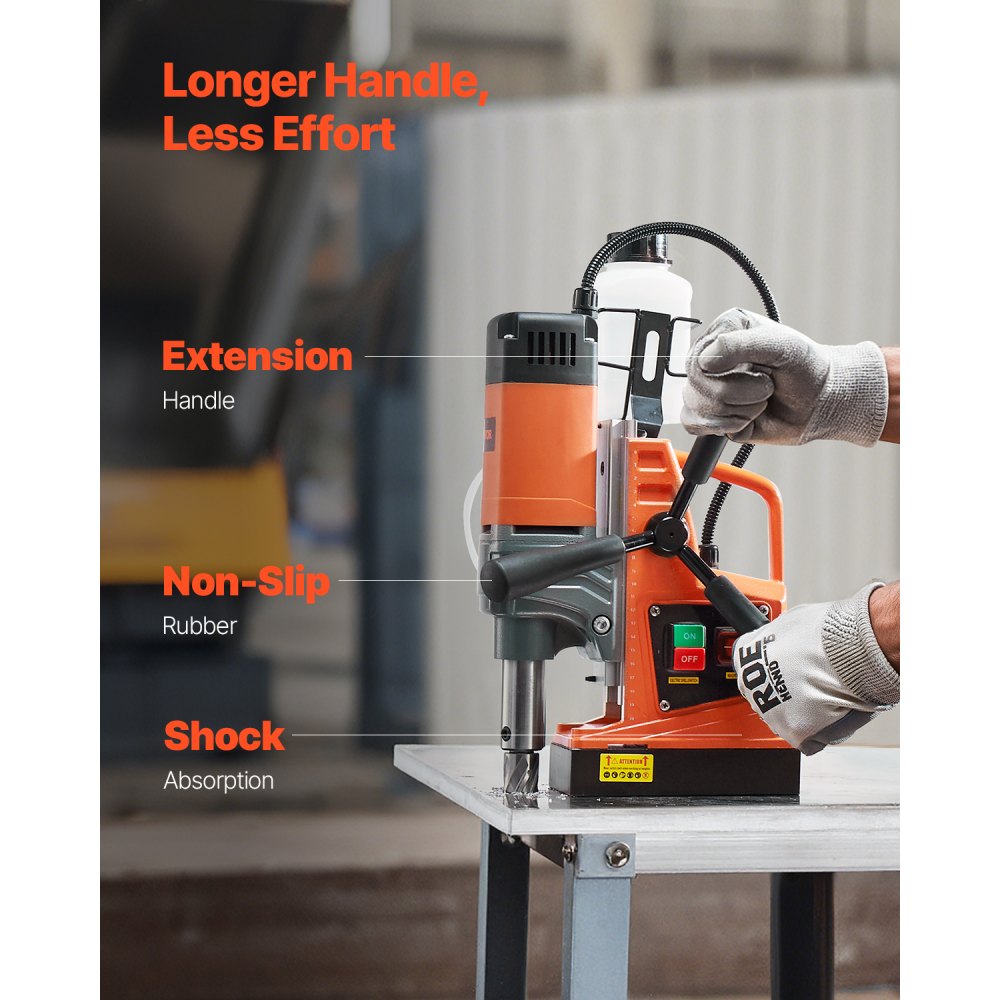 VEVOR Magnetic Drill, 1300W Motor 1.6 in Boring Diameter, 2810 lbf Portable Electric Mag Drill Press, 810 RPM No-Load Speed, Drilling Machine for Metal Surface, Industrial and Home Improvement