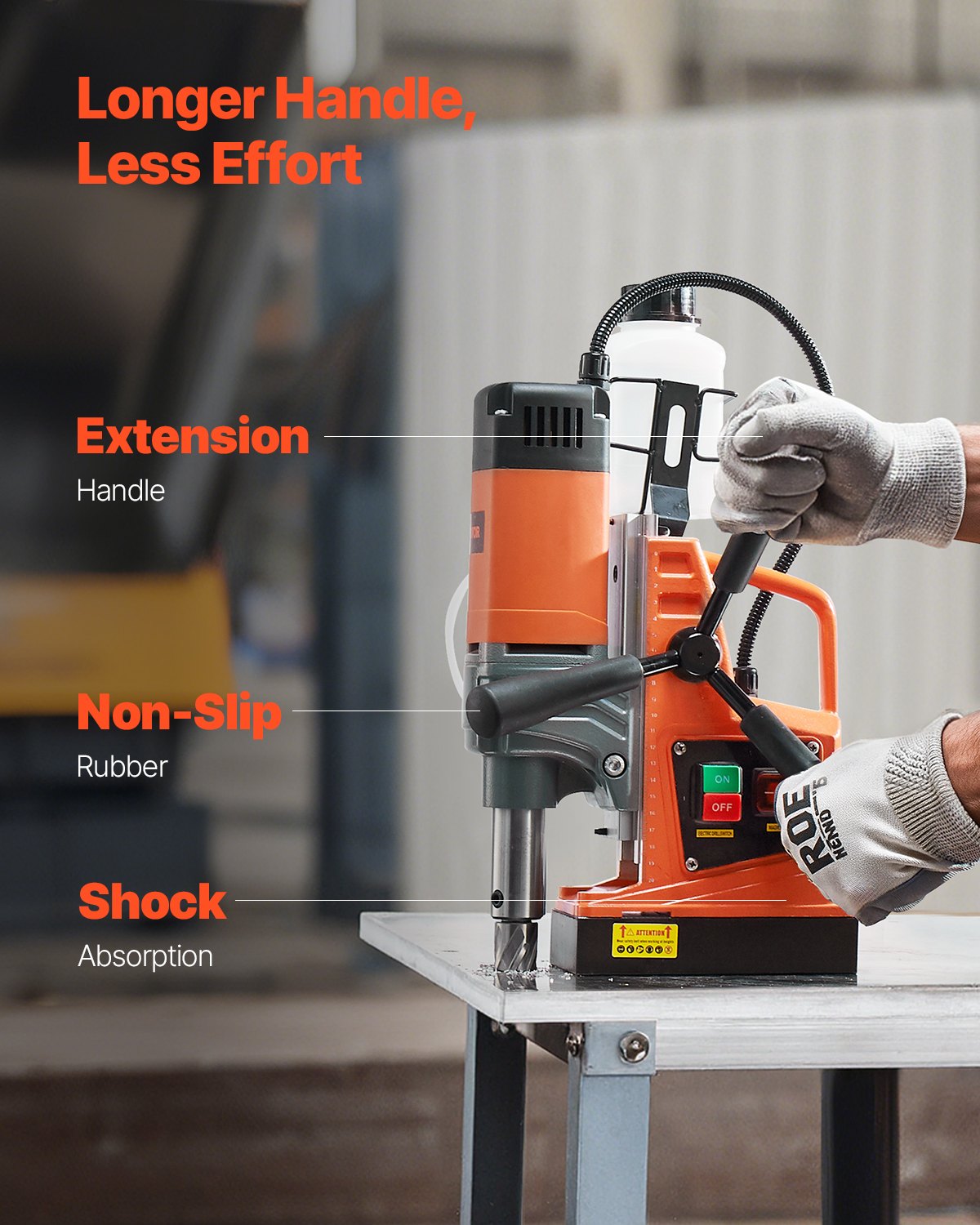 VEVOR Magnetic Drill, 1300W Motor 1.6 in Boring Diameter, 2810 lbf Portable Electric Mag Drill Press, 810 RPM No-Load Speed, Drilling Machine for Metal Surface, Industrial and Home Improvement