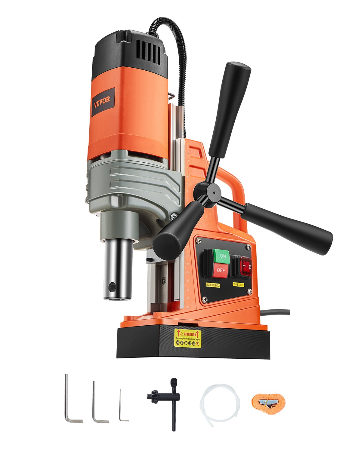 VEVOR Magnetic Drill, 1300W Motor 1.6 in Boring Diameter, 2810 lbf Portable Electric Mag Drill Press, 810 RPM No-Load Speed, Drilling Machine for Metal Surface, Industrial and Home Improvement