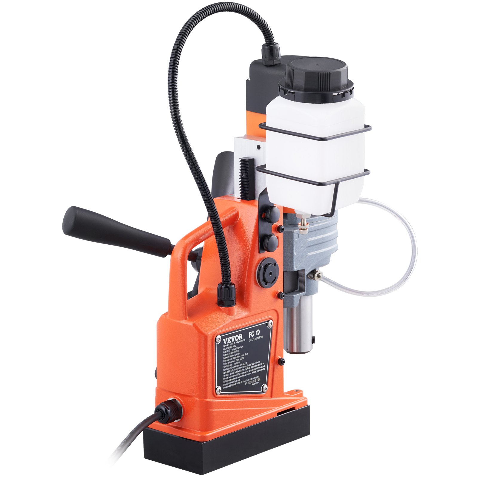 VEVOR Magnetic Drill, 1300W Motor 1.6 in Boring Diameter, 2810 lbf Portable Electric Mag Drill Press, 810 RPM No-Load Speed, Drilling Machine for Metal Surface, Industrial and Home Improvement