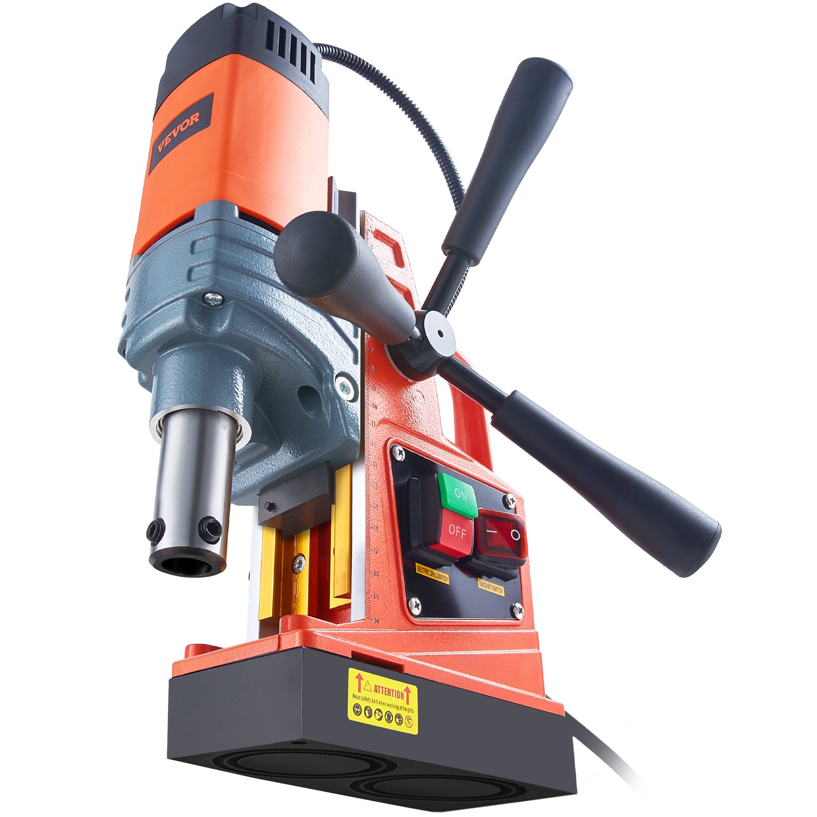 VEVOR Magnetic Drill, 1300W Motor 1.6 in Boring Diameter, 2810 lbf Portable Electric Mag Drill Press, 810 RPM No-Load Speed, Drilling Machine for Metal Surface, Industrial and Home Improvement