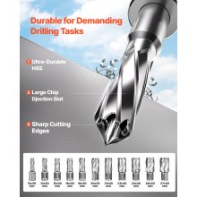 Magnetic Drill 1400W 2810 lbf Mag Drill Press 1.6 in Boring Diameter 11 Bits
