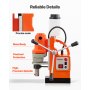 VEVOR Magnetic Drill Press, 1200 W, 38 mm Boring Diameter, 10000N Power Mag Drill Press, 900 RPM Speed, with Weldon Shank, Efficient Cooling, for Metal Surface, Industrial and Home Improvement