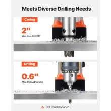 VEVOR Magnetic Drill Press Mag Drill Press 1400 W 2 in Boring Diameter 0-800 RPM