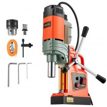 VEVOR Magnetic Drill Press, 1350 W, 50 mm Boring Diameter, 12500N Power Portable Mag Drill Press, 0–800 RPM Adjustable Speed, with Weldon Shank, for Metal Surface, Industrial and Home Improvement