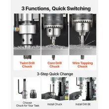 VEVOR Magnetic Drill Press Mag Drill Press 1550 W 2.4 in Boring Dia 0-600 RPM