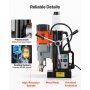 VEVOR Magnetic Drill Press, 1500 W, 60 mm Boring Diameter, 13000N Power Mag Drill Press, 0-600 RPM Adjustable Speed, Morse Taper, M3-M16 Tapping, for Metal Surface, Industrial and Home Improvement