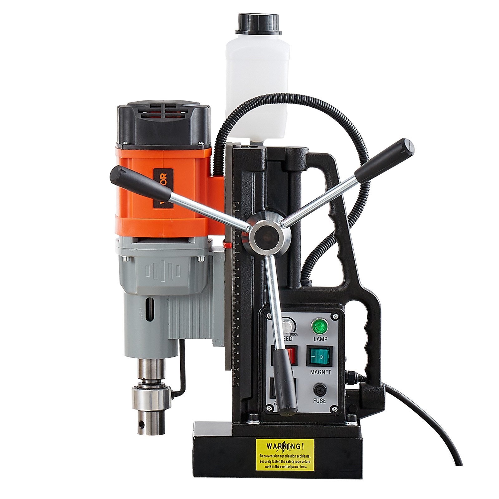 VEVOR Magnetic Drill Press, 1500 W, 60 mm Boring Diameter, 13000N Power Mag Drill Press, 0-600 RPM Adjustable Speed, Morse Taper, M3-M16 Tapping, for Metal Surface, Industrial and Home Improvement