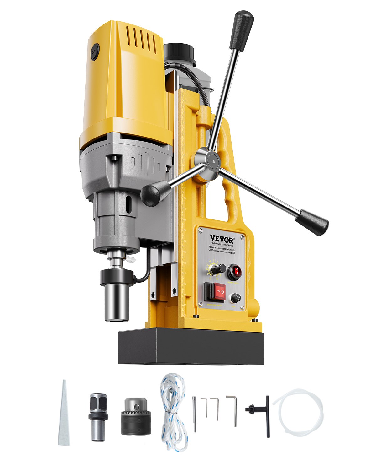 VEVOR Magnetic Drill, 1400W Motor 2 in Boring Diameter, 2922 lbf Portable Electric Mag Drill Press, 0-750 RPM Variable Speed, Drilling Machine for Metal Surface, Industrial and Home Improvement