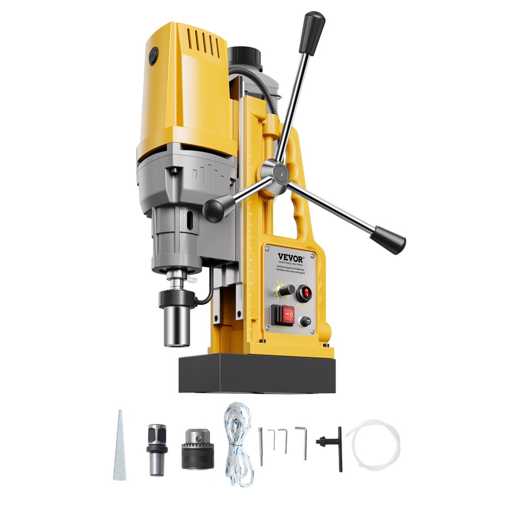 VEVOR Magnetic Drill, 1400W Motor 2 in Boring Diameter, 2922 lbf Portable Electric Mag Drill Press, 0-750 RPM Variable Speed, Drilling Machine for Metal Surface, Industrial and Home Improvement