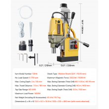 Magnetic Drill 1400W 2922 lbf Mag Drill Press 2 in Boring Diameter 0-750 RPM