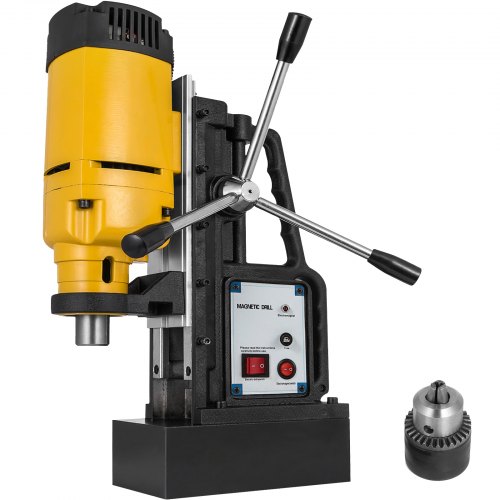 VEVOR 1200W Magnetic Drill Press with 9/10 Inch (23mm) Boring Diameter Magnetic Drill Press Machine 2920 Lbs Magnetic Force Magnetic Drilling System 500RPM Portable Electric Magnetic Drill Press