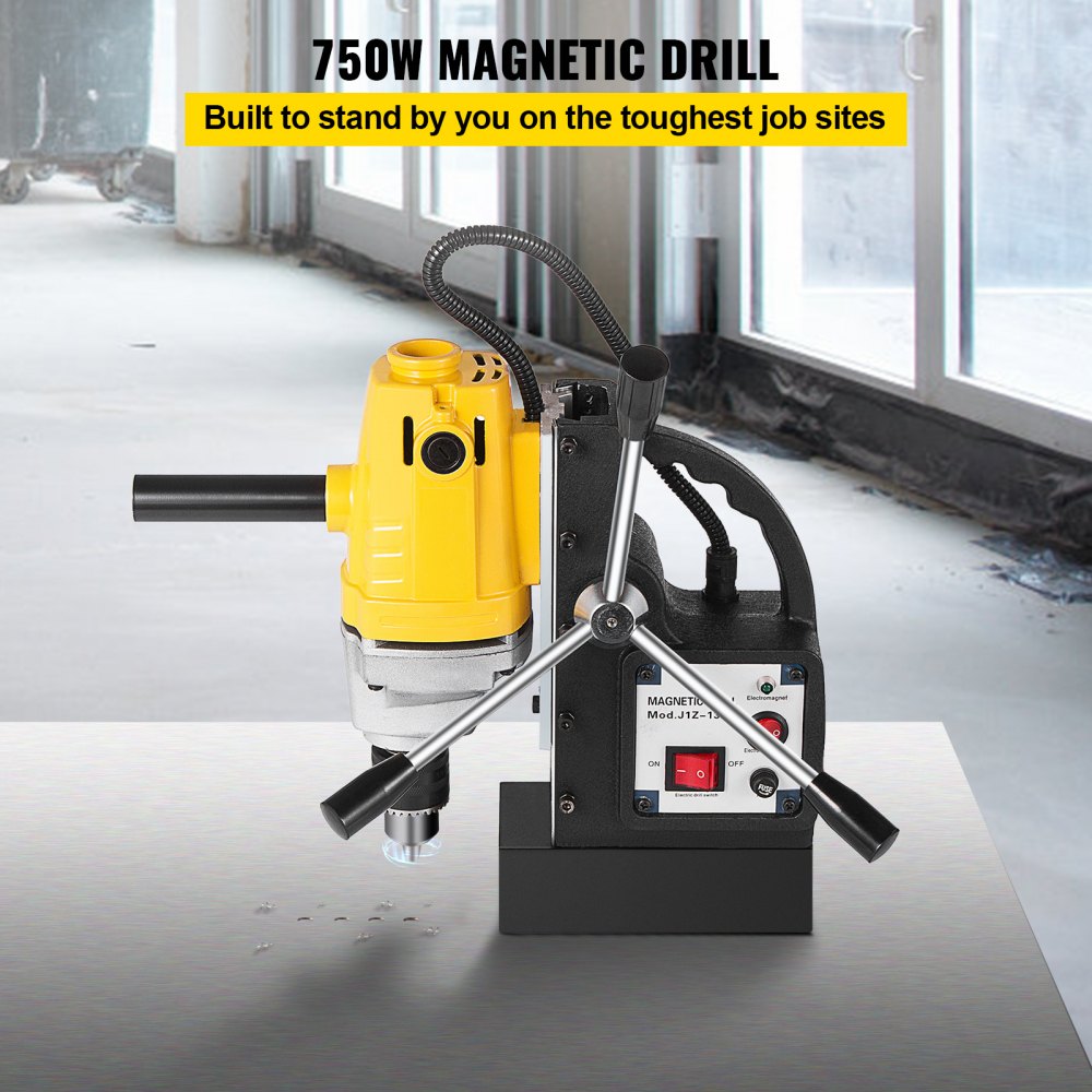 VEVOR Drill Press, 750W Magnetic Drill Press with 0.5-inch Boring Diameter Magnetic Drill Press Machine 1900lbs 550rpm Magnetic Drilling System Portable Electric Magnetic Drill Press