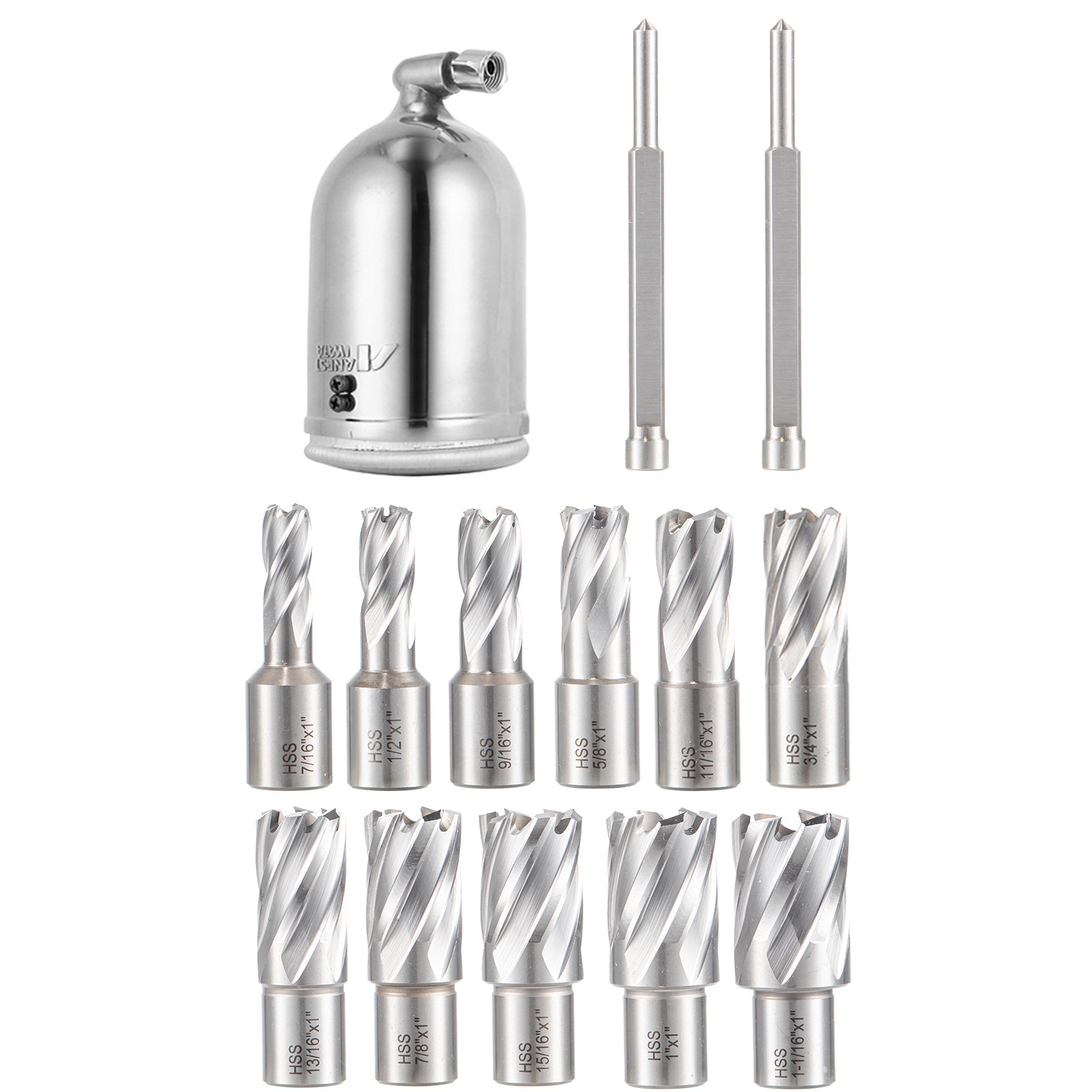 VEVOR Magnetic Drill 1450W Magnetic Drill Press with 2Inch Boring Diameter Annular Cutter Machine 2900 LBS 11pcs HSS Annular Cutter Bits