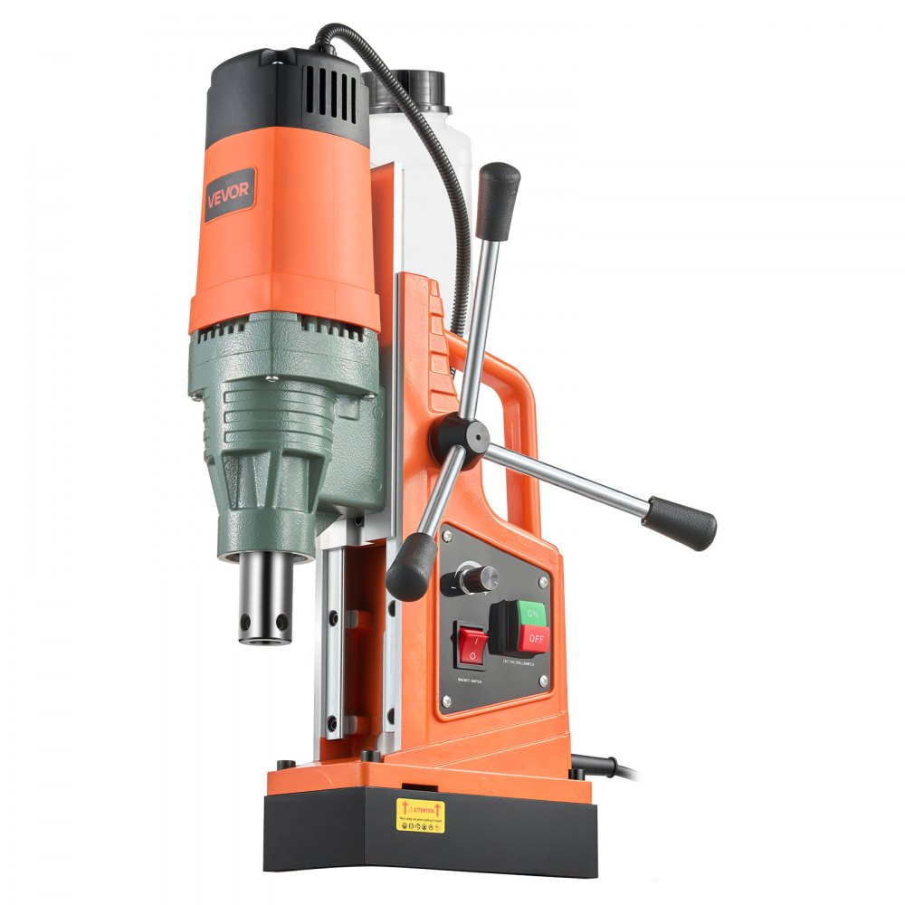VEVOR Magnetic Drill, 1550W Motor 50 mm Coring Diameter, 13000 N Magnetic Force, 0-550 RPM Variable Speed, Portable Electric Mag Drill Press Drilling Machine for Metal Surface, Home Improvement