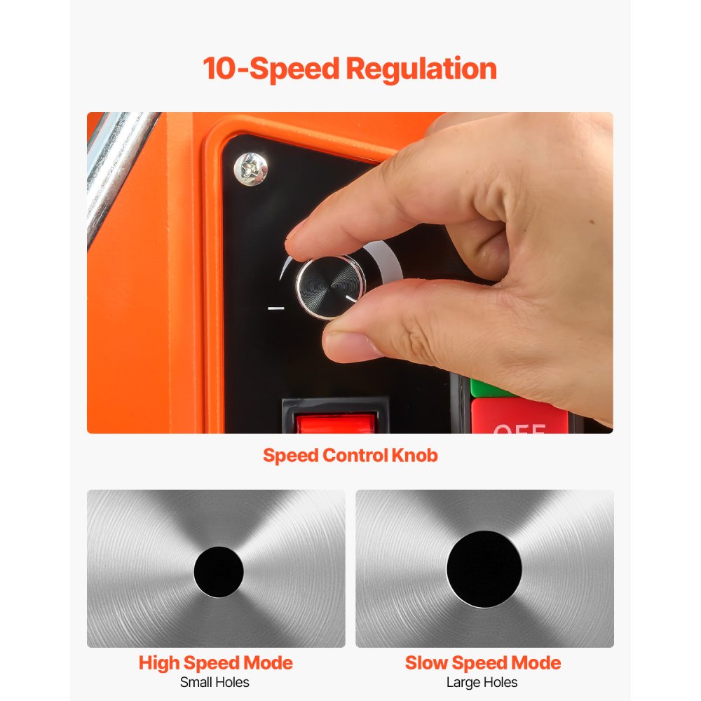 VEVOR Magnetic Drill, 1550W Motor 50 mm Coring Diameter, 13000 N Magnetic Force, 0-550 RPM Variable Speed, Portable Electric Mag Drill Press Drilling Machine for Metal Surface, Home Improvement