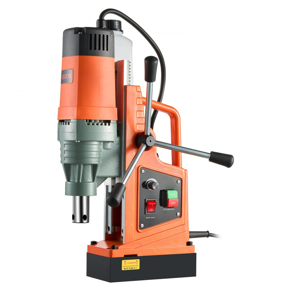 VEVOR Magnetic Drill, 1550W Motor 50 mm Coring Diameter, 13000 N Magnetic Force, 0-550 RPM Variable Speed, Portable Electric Mag Drill Press Drilling Machine for Metal Surface, Home Improvement