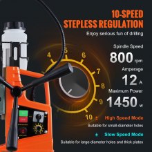 Magnetic Drill 1450W 12500N Portable Mag Drill Press 800RPM