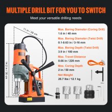 Magnetic Drill 1450W 12500N Portable Mag Drill Press 800RPM