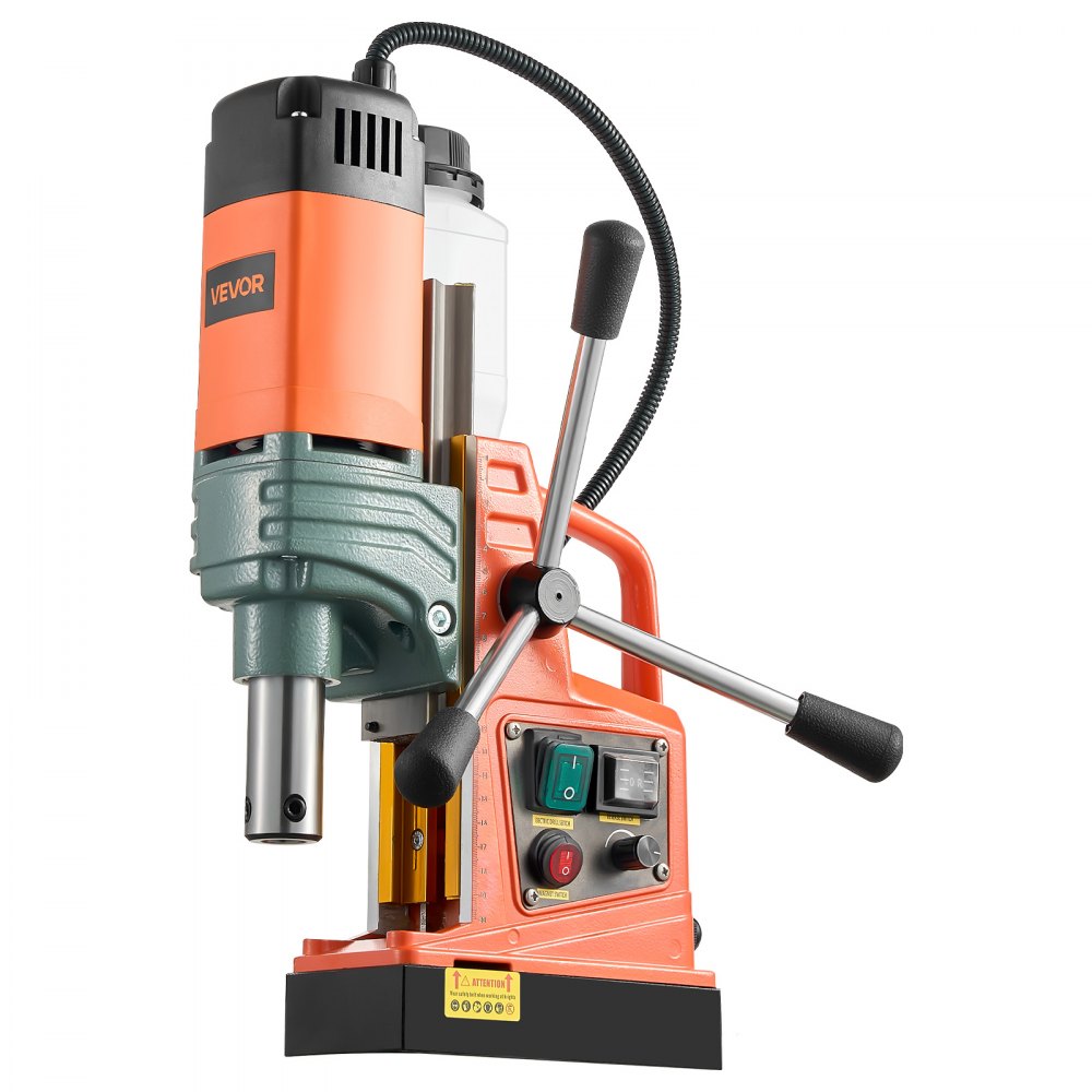 VEVOR Magnetic Drill, 1450W Motor 50 mm Coring Diameter, 13000 N Magnetic Force, Portable Electric Mag Drill Press with 6 Coring Bits, Variable Speed, Drilling Machine for Metal Surface, Industrial