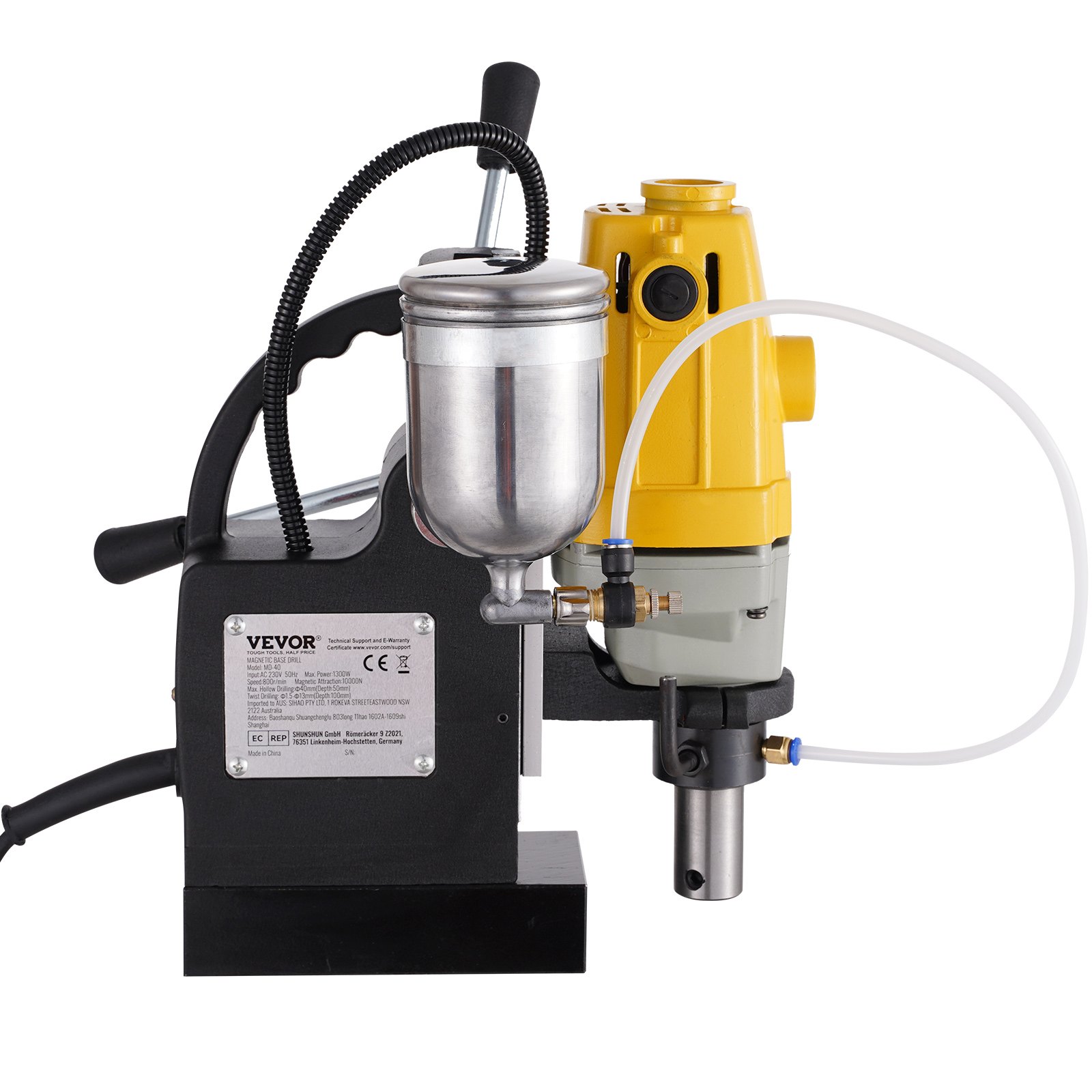 Perceuse Magnétique 1100 W, Diamètre d'Alésage de 1-1/2 pouce (40 mm), Perceuse à Colonne Magnétique MD40, 12000 N, 670 tr/min, avec 6 Fraises Annulaires HSS, Système de Forage, Construction Perceuse Magnétique 1100 W, Diamètre d'Alésage de 1-1/2 pouce (40 mm), Perceuse à Colonne Magnétique MD40, 12000 N, 670 tr/min, avec 6 Fraises Annulaires HSS, Système de Forage, Construction