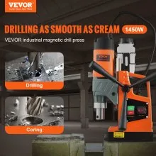 VEVOR Magnetic Drill, 1450W 1.57" Boring Diameter, 12500N 850 RPM Portable Electric Mag Drill Press, Drilling Machine for any Surface Home Improvement Industry Railway