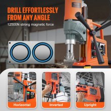 VEVOR Magnetic Drill, 1450W 1.57" Boring Diameter, 12500N 800 RPM Portable Electric Mag Drill Press, with Variable Speed, Drilling Machine for any Surface Home Improvement Industry Railway