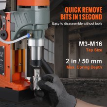 VEVOR Magnetic Drill, 1450W 2" Boring Diameter, 12800N Portable Electric Mag Drill Press, with Variable Speed, 800 RPM Drilling Machine for any Surface Home Improvement Industry Railway