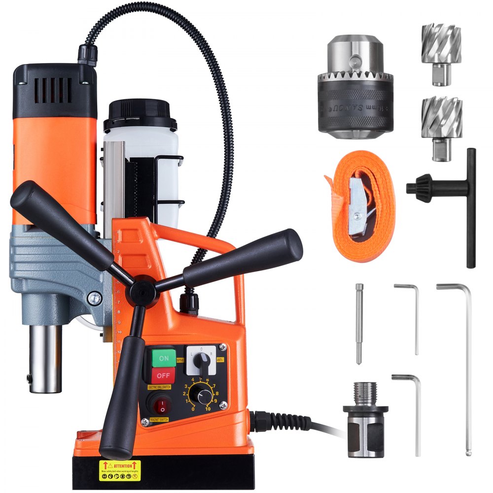 VEVOR Magnetic Drill, 1300W 1.57" Boring Diameter, 2922lbf/13000N Portable Electric Mag Drill Press with Variable Speed, 700 RPM Drilling Machine for any Surface Home Improvement Industry Railway