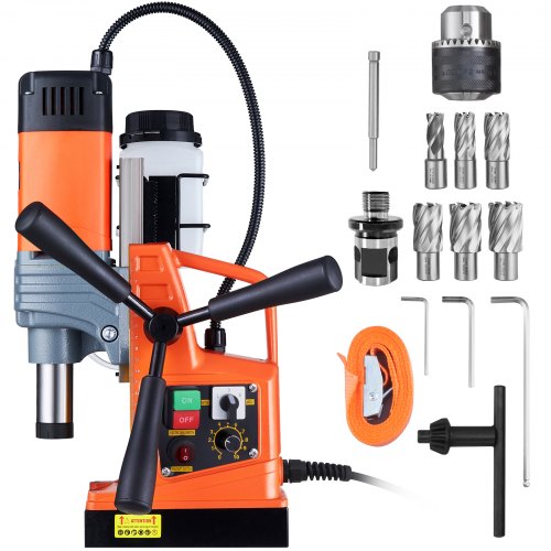 VEVOR Magnetic Drill, 1400W 2" Boring Diameter, 2922lbf/13000N Portable Electric Mag Drill Press with Variable Speed, 810 RPM Drilling Machine for any Surface Home Improvement Industry Railway