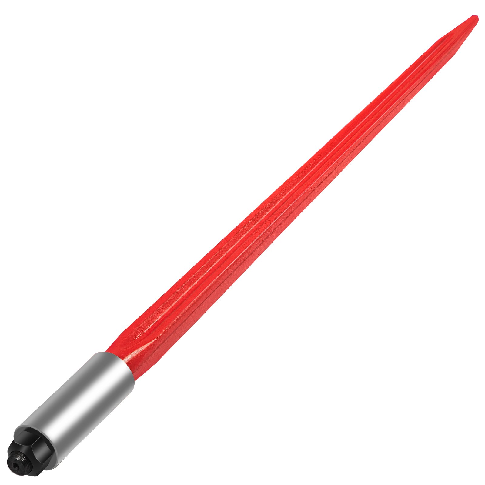 VEVOR Hay Spear 32" Bale Spear 1350 lbs Capacidade, Bale Spike Quick Attach Square Hay Bale Spears 1,4" de largura, garfos de fardos revestidos de vermelho, Bale Hay Spike com porca sextavada e manga para baldes tratores carregadeiras